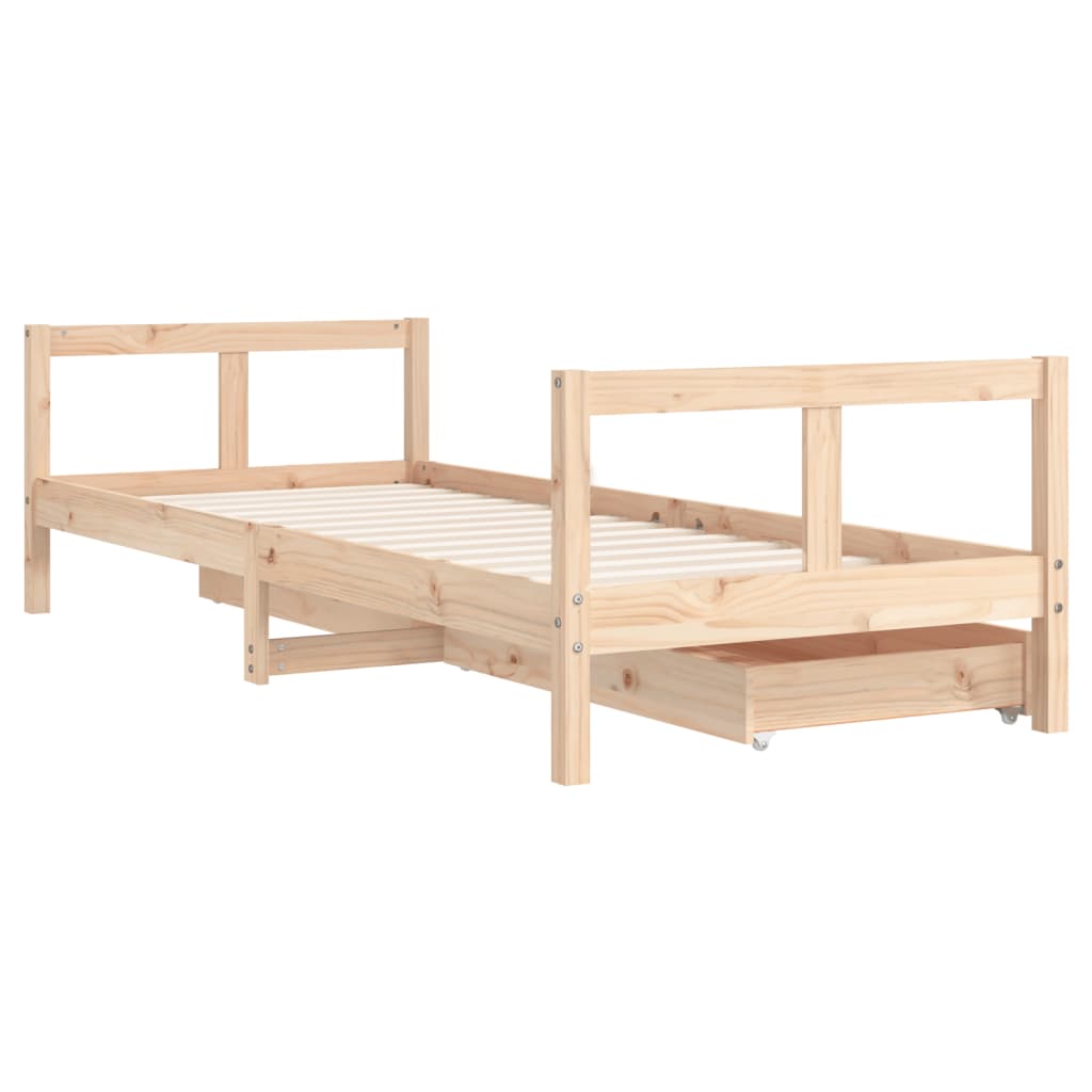 Barnesengeramme med skuffer 80x200 cm heltre furu