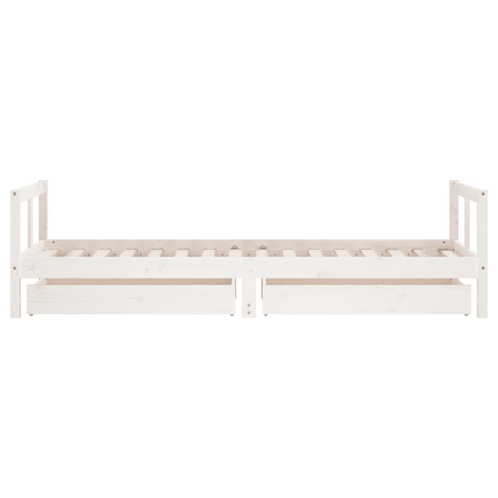 Barnesengeramme med skuffer hvit 80x200 cm heltre furu