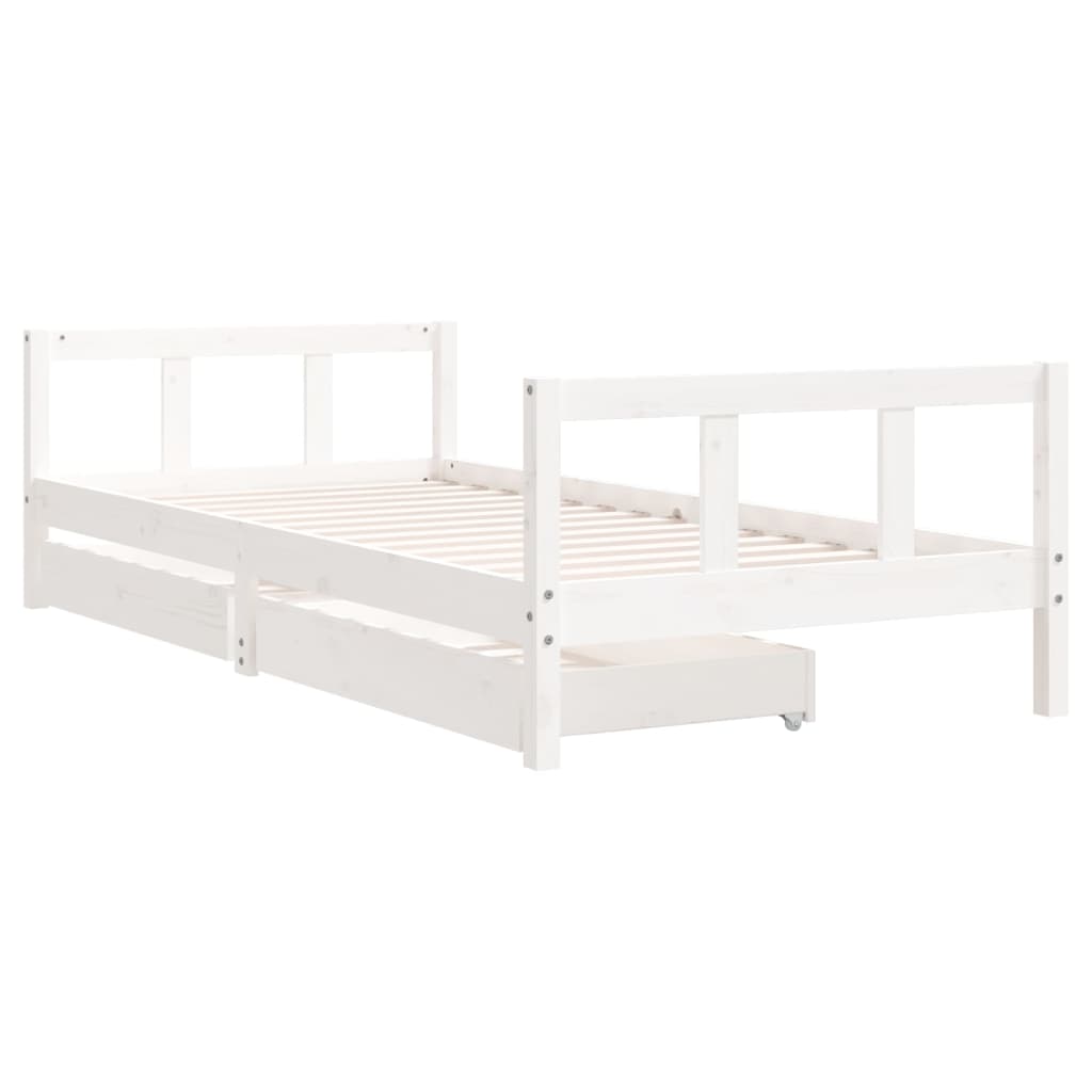 Barnesengeramme med skuffer svart 90x200 cm heltre furu