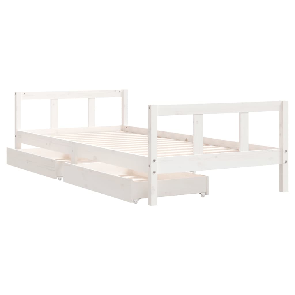 Barnesengeramme med skuffer svart 90x200 cm heltre furu