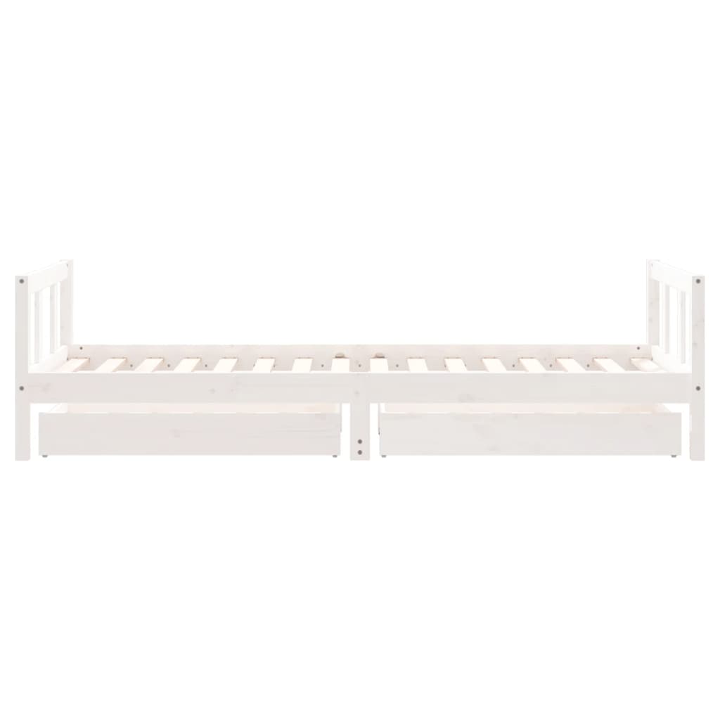 Barnesengeramme med skuffer svart 90x200 cm heltre furu