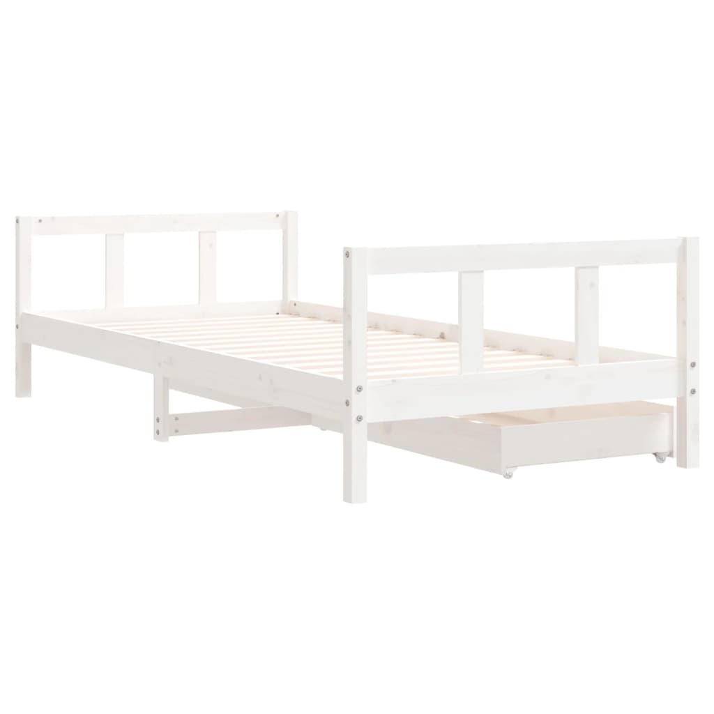 Barnesengeramme med skuffer svart 90x200 cm heltre furu
