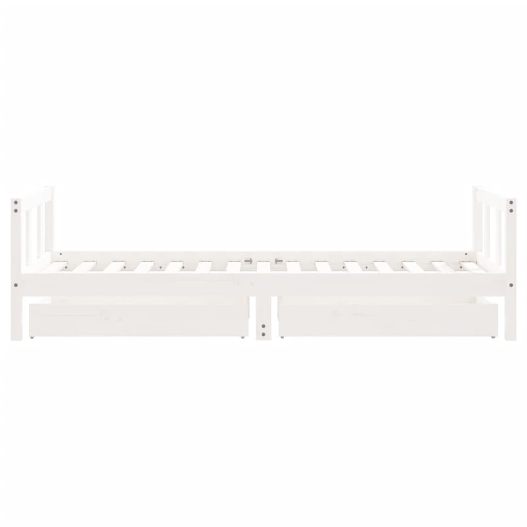 Barnesengeramme med skuffer hvit 90x190 cm heltre furu