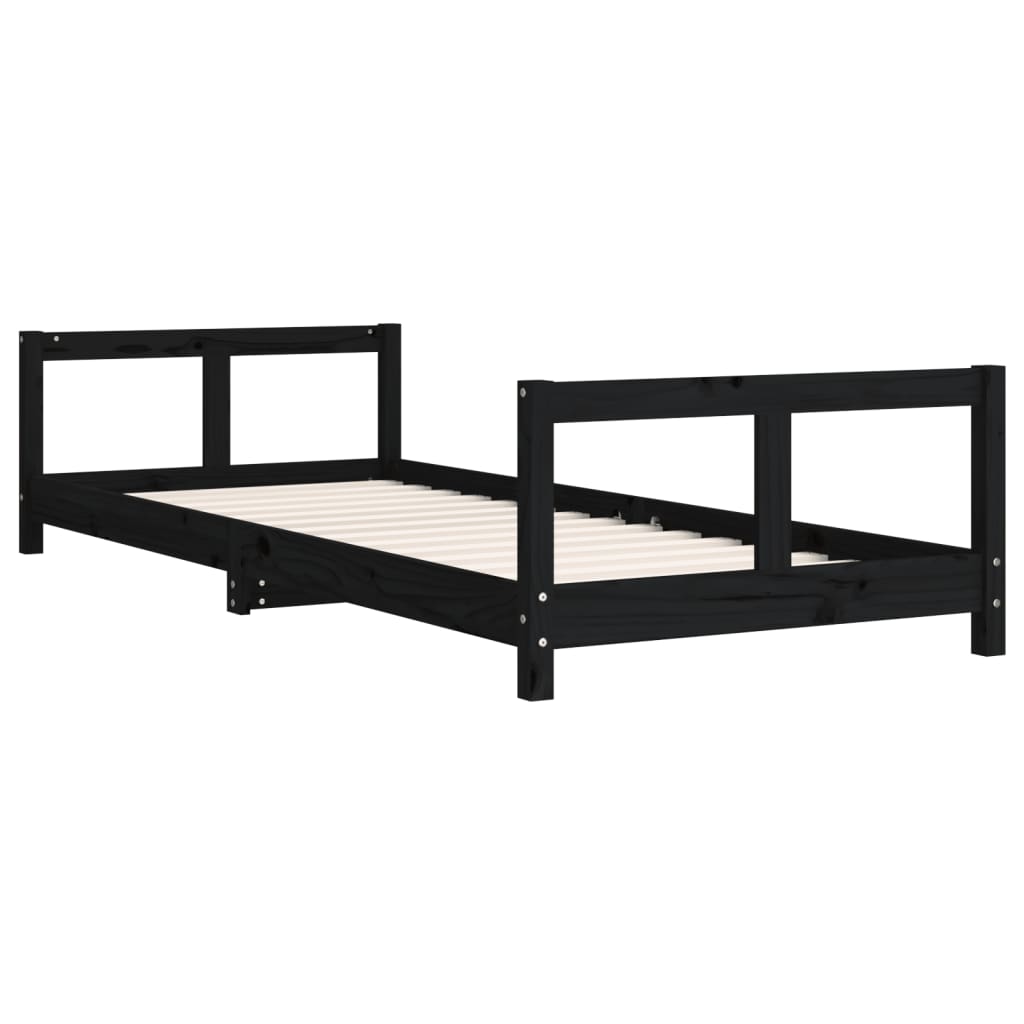 Barnesengeramme svart 80x200 cm heltre furu
