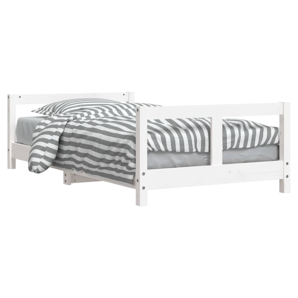 Barnesengeramme hvit 80x160 cm heltre furu