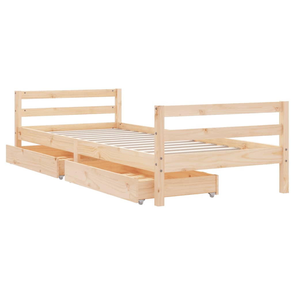 Barnesengeramme med skuffer 90x190 cm heltre furu