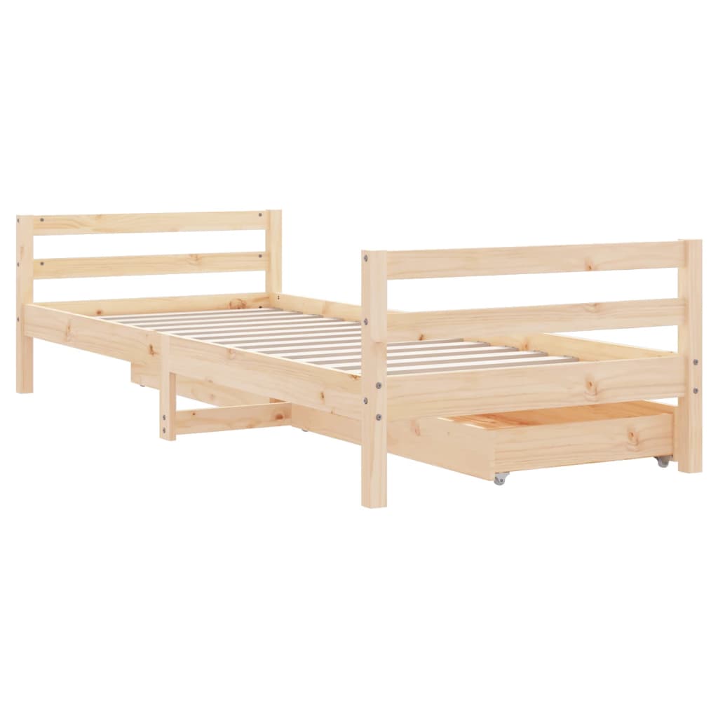Barnesengeramme med skuffer 90x190 cm heltre furu