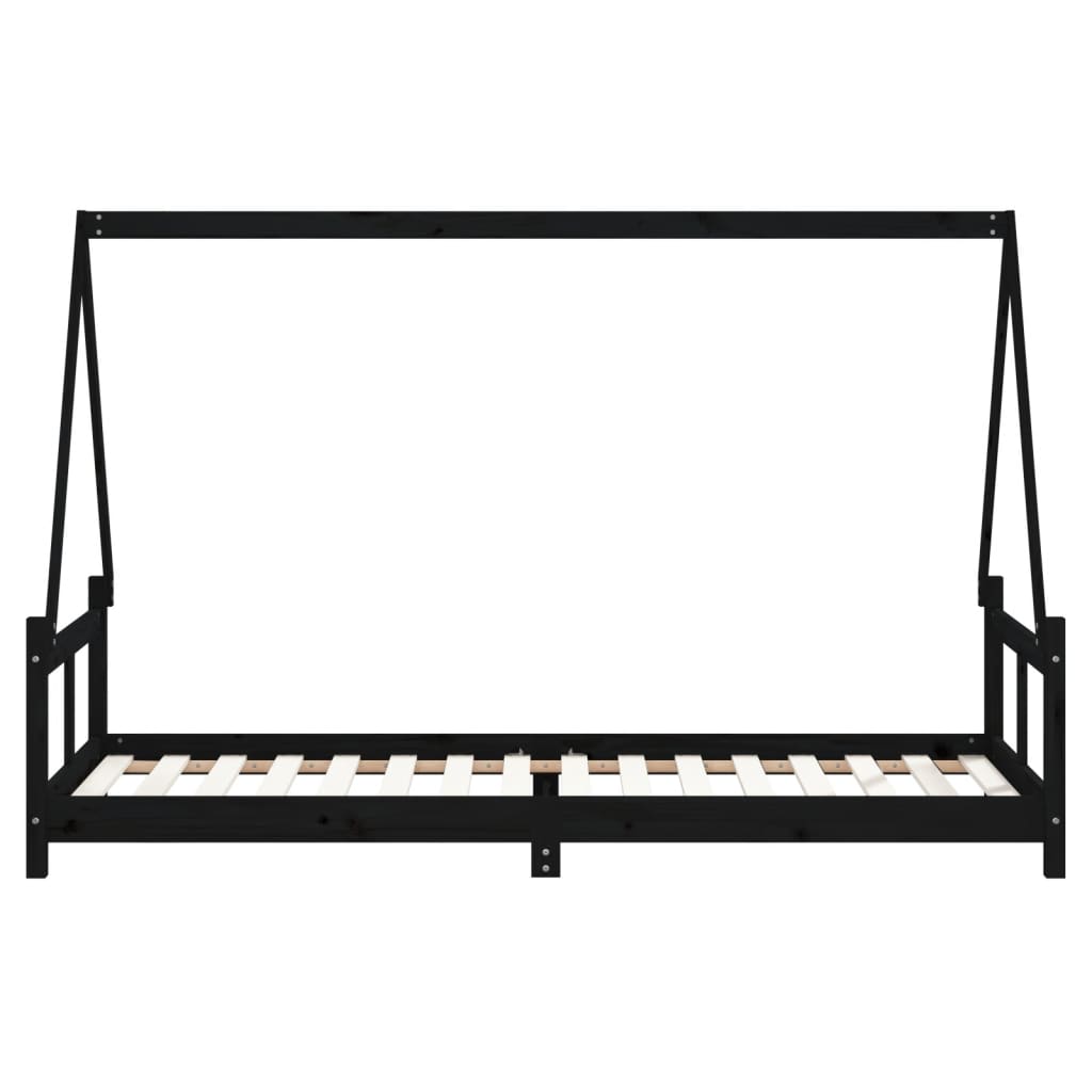 Barnesengeramme svart 80x200 cm heltre furu