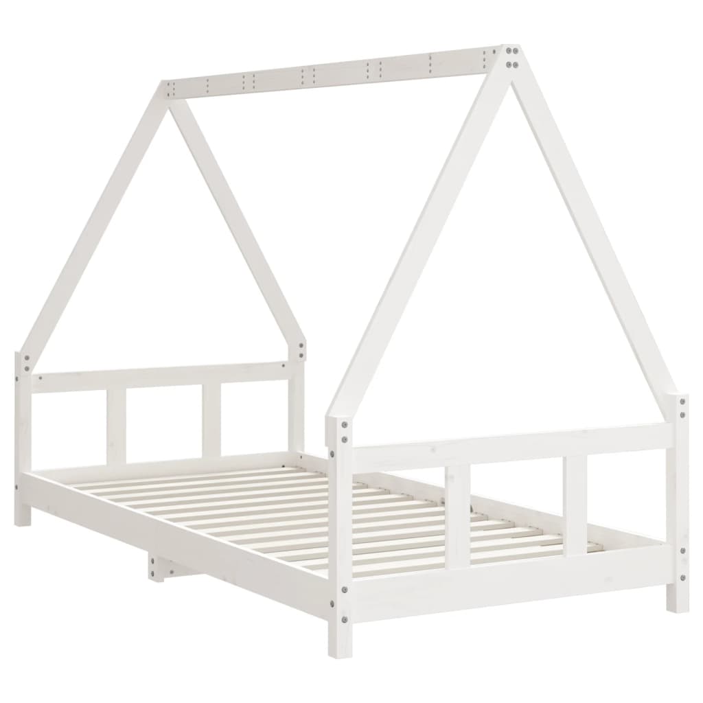 Barnesengeramme hvit 90x190 cm heltre furu