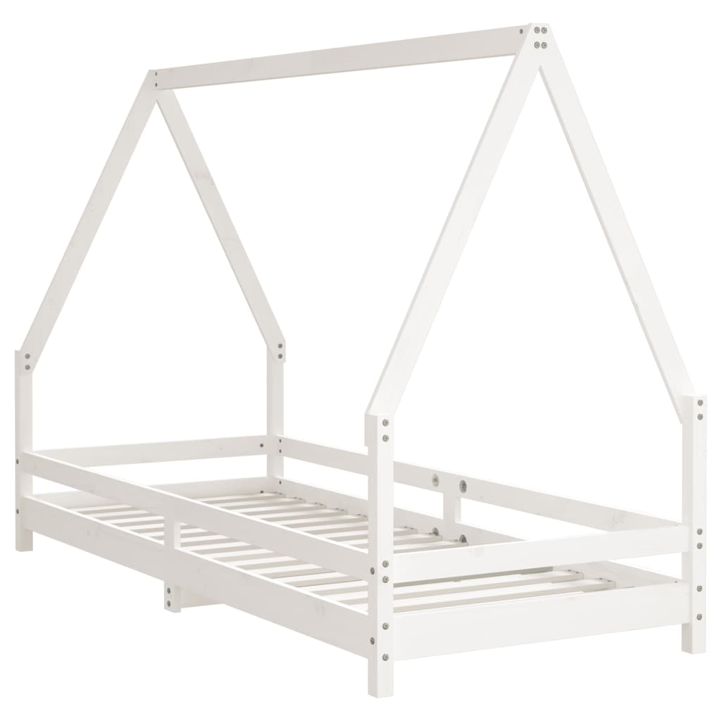 Barnesengeramme hvit 90x200 cm heltre furu