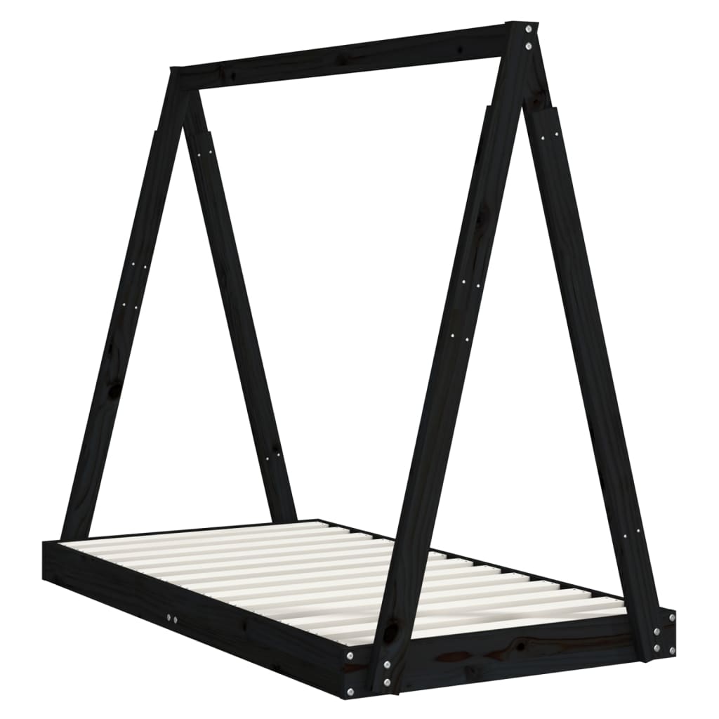 Barnesengeramme svart 70x140 cm heltre furu