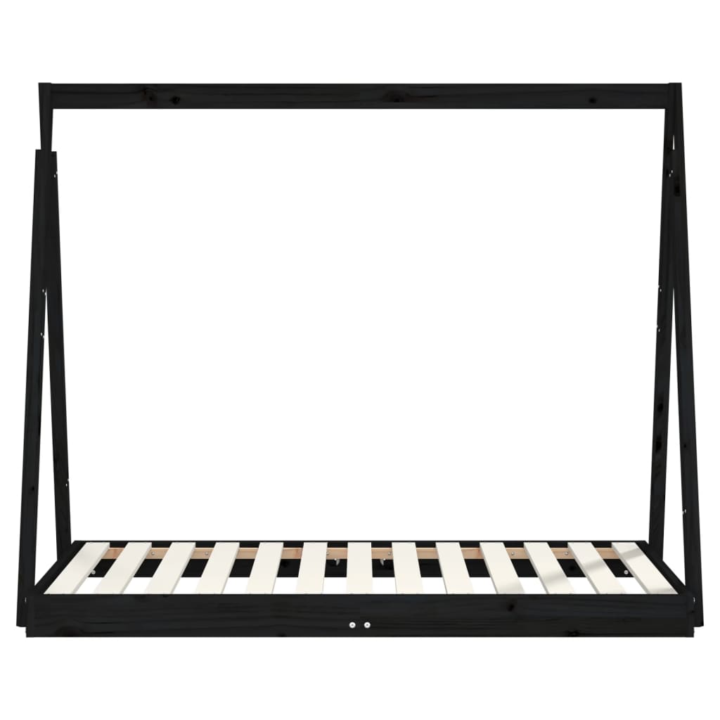 Barnesengeramme svart 70x140 cm heltre furu