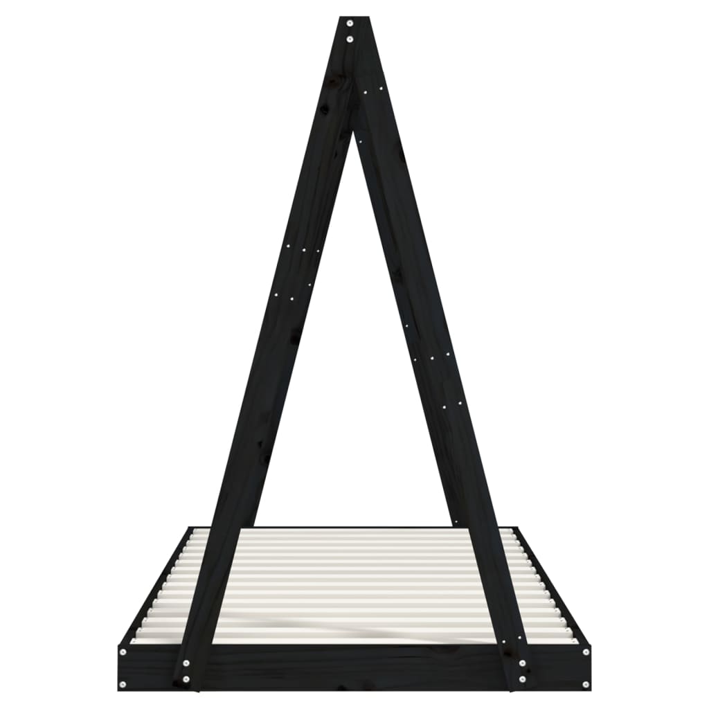 Barnesengeramme svart 90x190 cm heltre furu