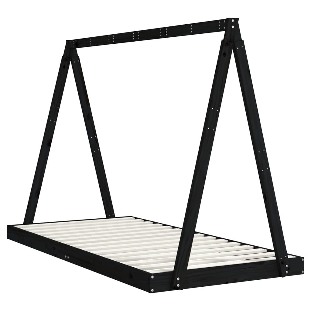 Barnesengeramme svart 90x190 cm heltre furu