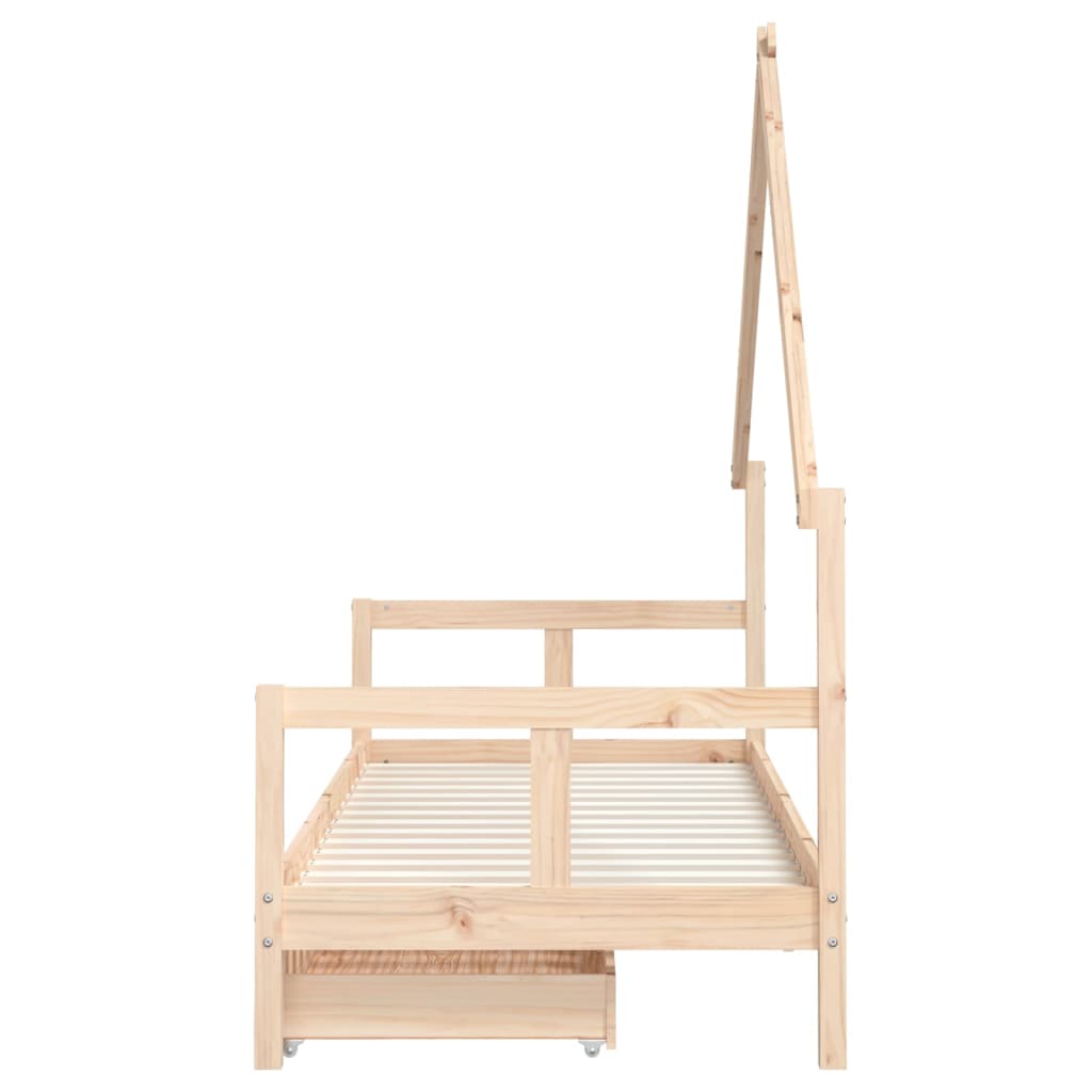 Barnesengeramme med skuffer 80x200 cm heltre furu