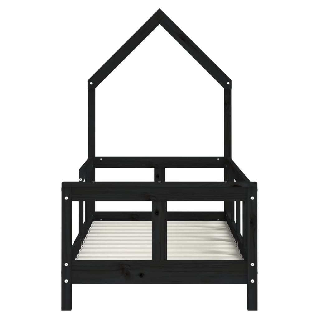 Barnesengeramme svart 70x140 cm heltre furu