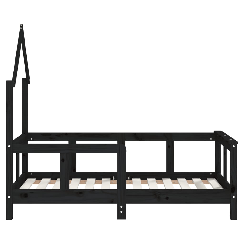 Barnesengeramme svart 70x140 cm heltre furu