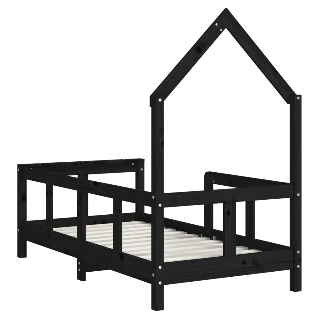 Barnesengeramme svart 70x140 cm heltre furu
