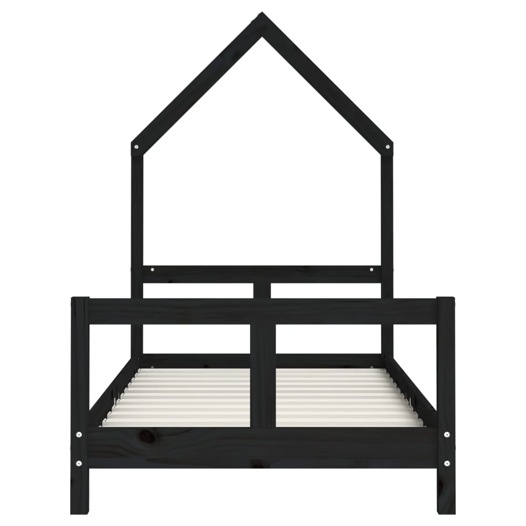 Barnesengeramme svart 80x160 cm heltre furu