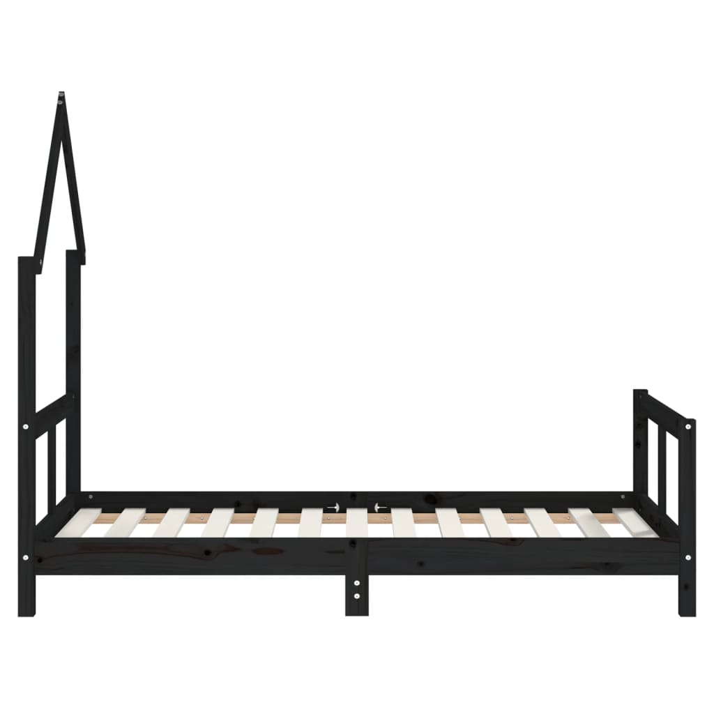 Barnesengeramme svart 80x160 cm heltre furu
