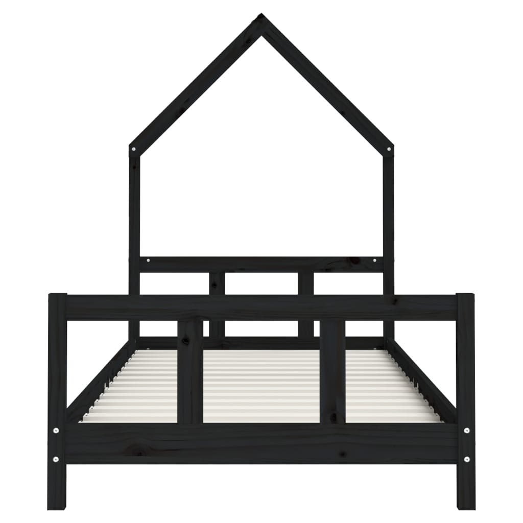 Barnesengeramme svart 90x190 cm heltre furu