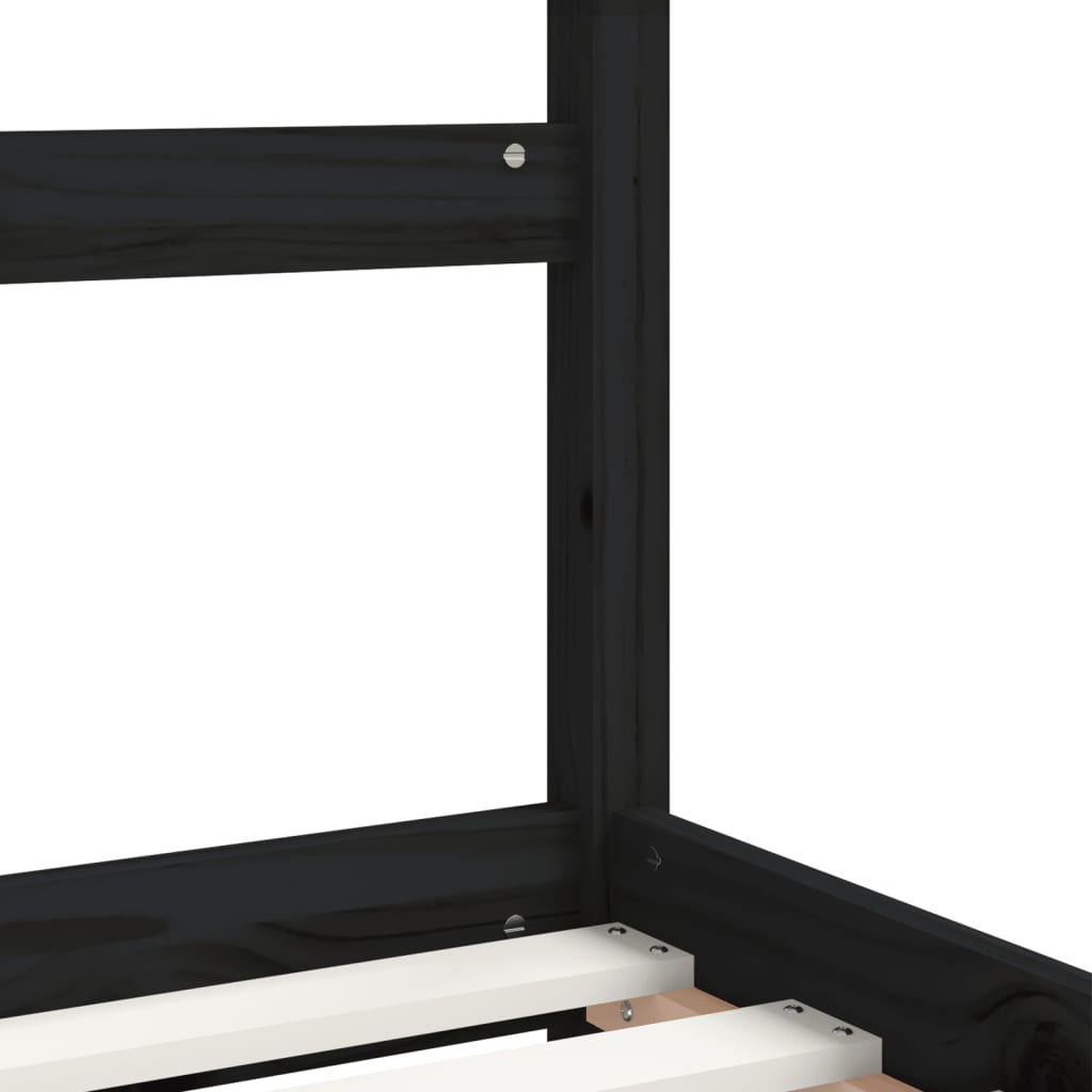 Barnesengeramme svart 90x190 cm heltre furu