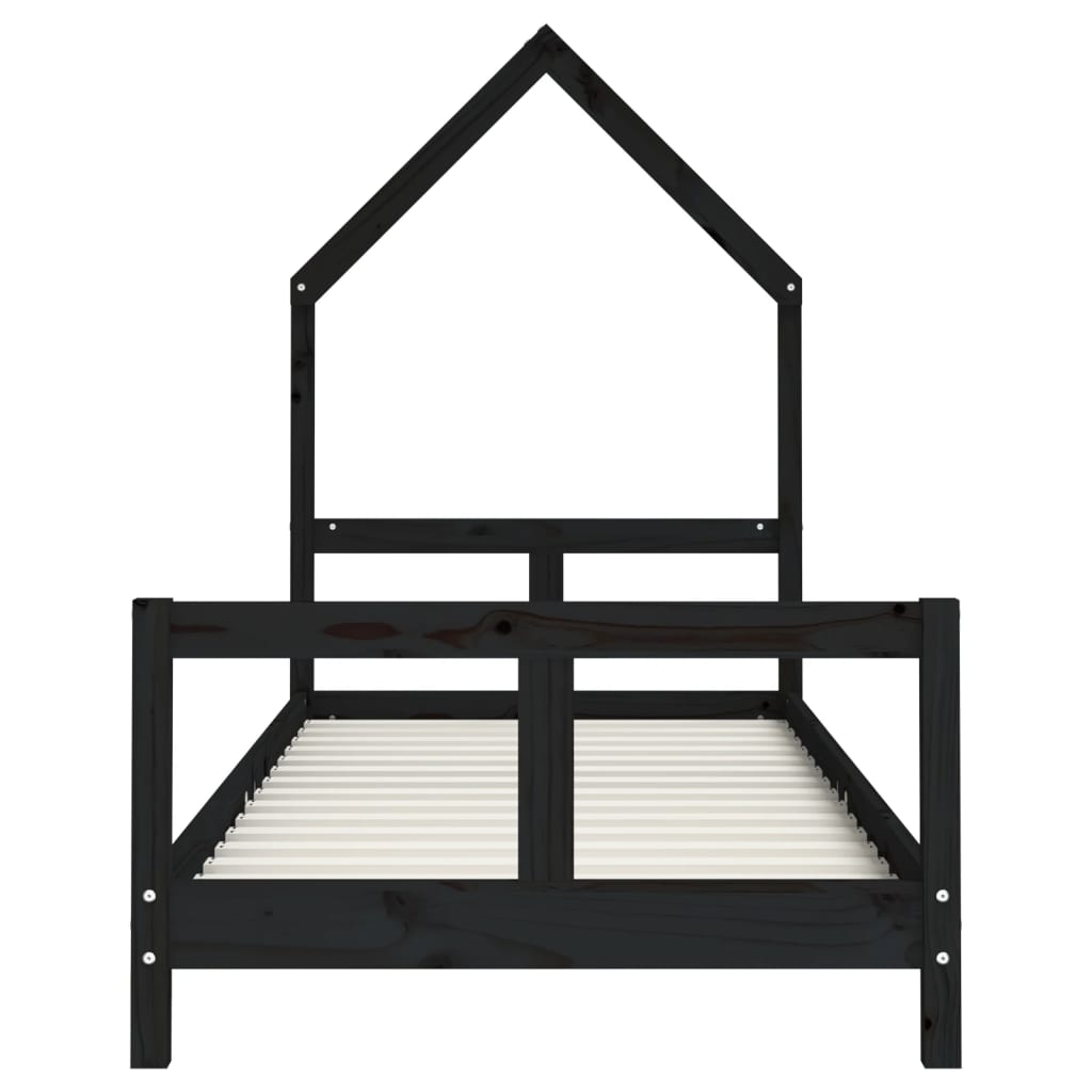 Barnesengeramme svart 80x200 cm heltre furu