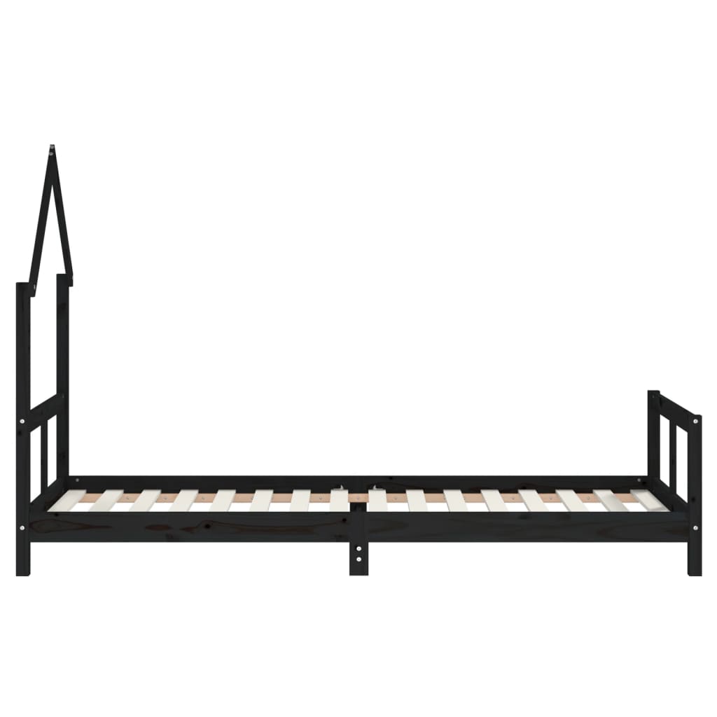 Barnesengeramme svart 80x200 cm heltre furu