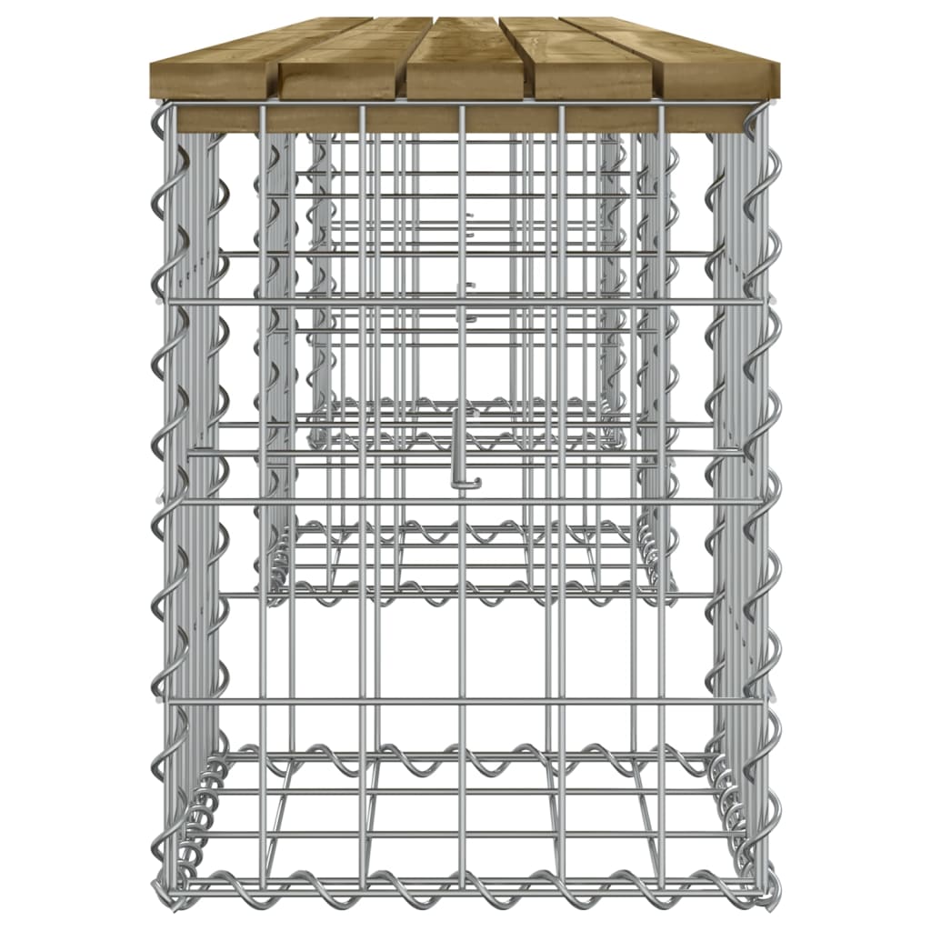 Hagebenk gabiondesign 203x31x42 cm impregnert furu