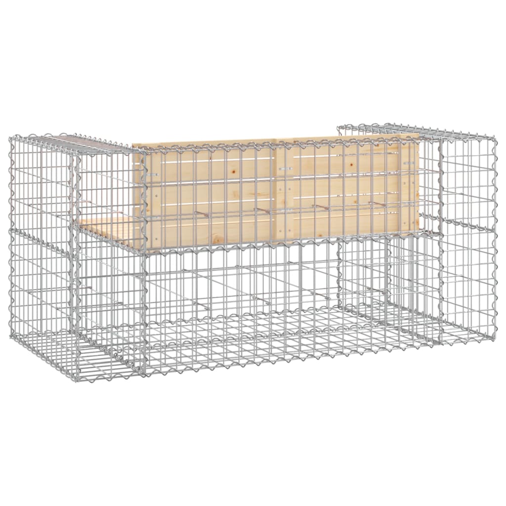 Hagebenk gabiondesign 143x71x65,5 cm heltre furu