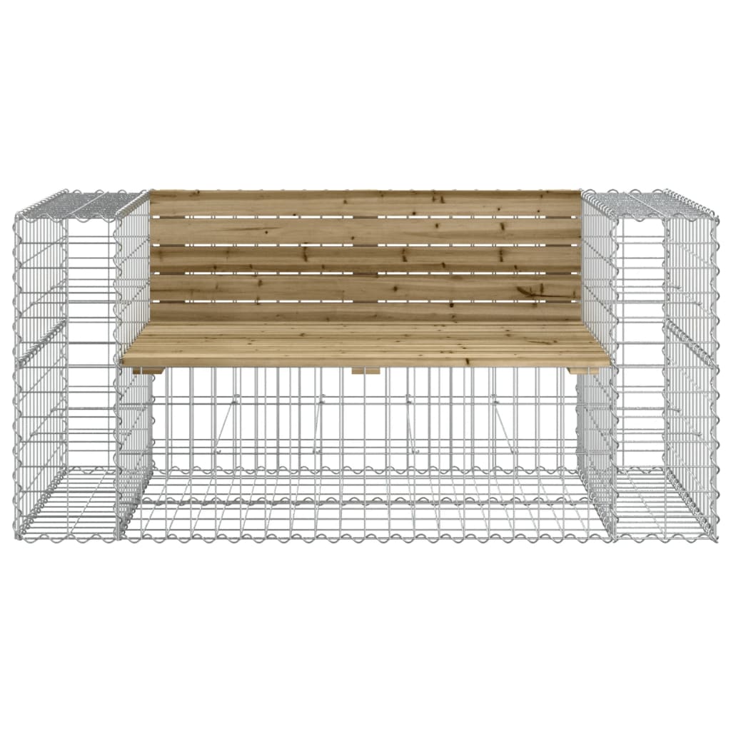 Hagebenk gabiondesign 143x71x65,5 cm impregnert furu