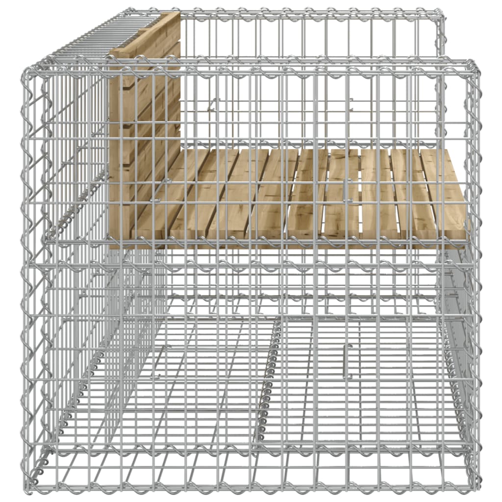 Hagebenk gabiondesign 143x71x65,5 cm impregnert furu