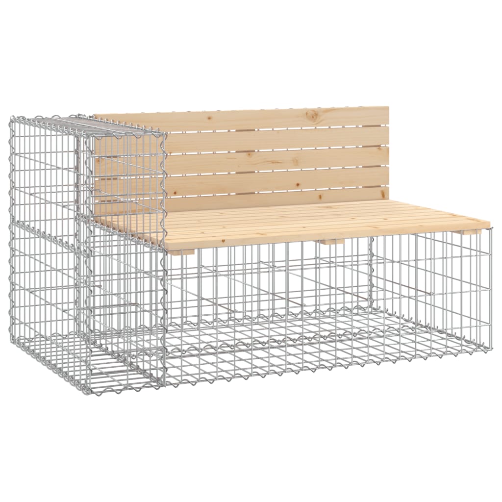 Hagebenk gabiondesign 122x71x65,5 cm heltre furu