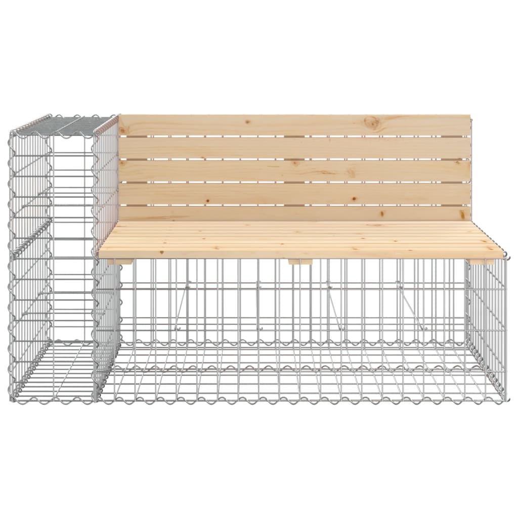 Hagebenk gabiondesign 122x71x65,5 cm heltre furu