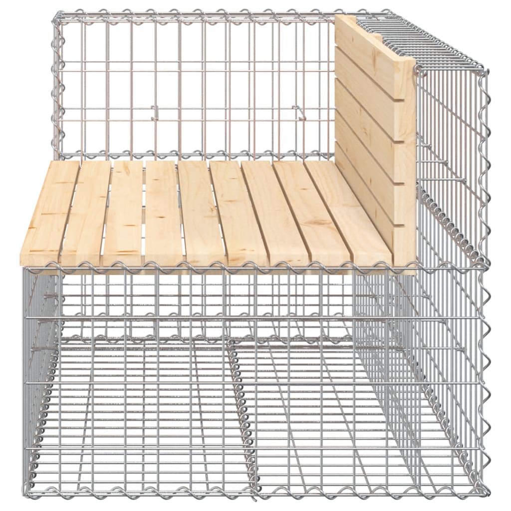 Hagebenk gabiondesign 122x71x65,5 cm heltre furu