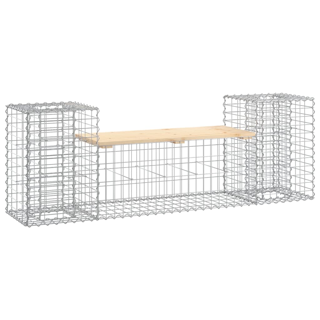 Hagebenk gabiondesign 183x41x60,5 cm heltre furu