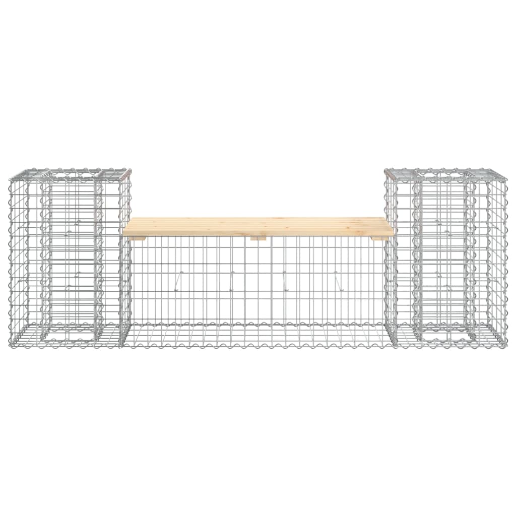 Hagebenk gabiondesign 183x41x60,5 cm heltre furu
