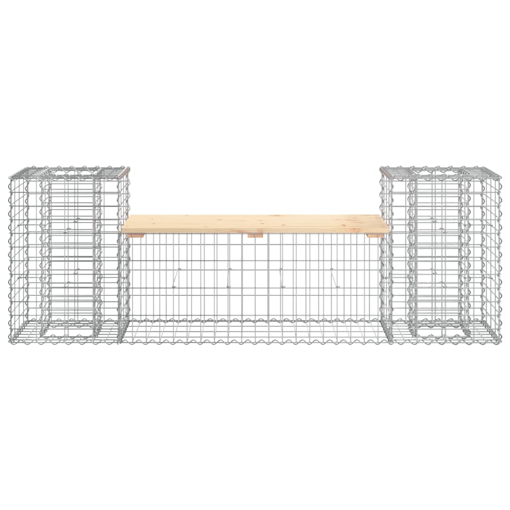 Hagebenk gabiondesign 183x41x60,5 cm heltre furu