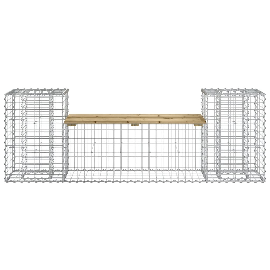 Hagebenk gabiondesign 183x41x60,5 cm impregnert furu