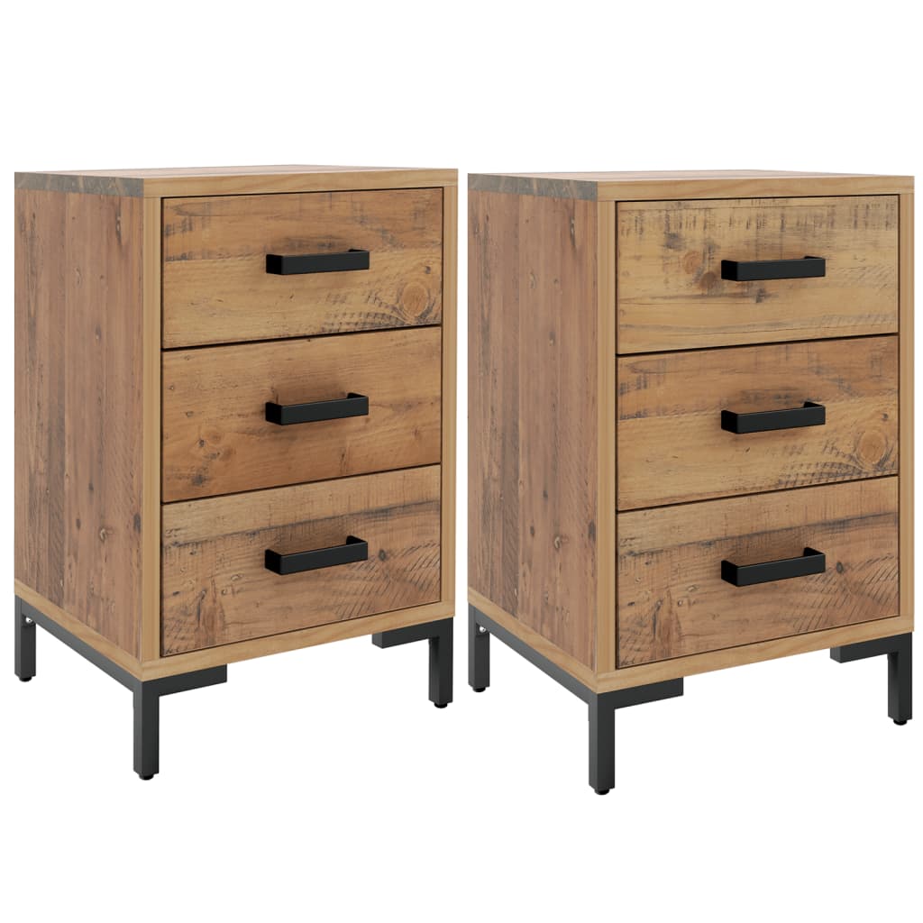Nattbord 2 stk 40x30x55 cm heltre furu