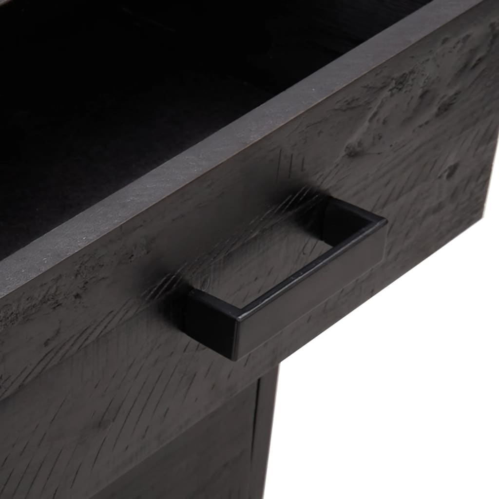 Nattbord 2 stk svart 40x30x55 cm heltre furu
