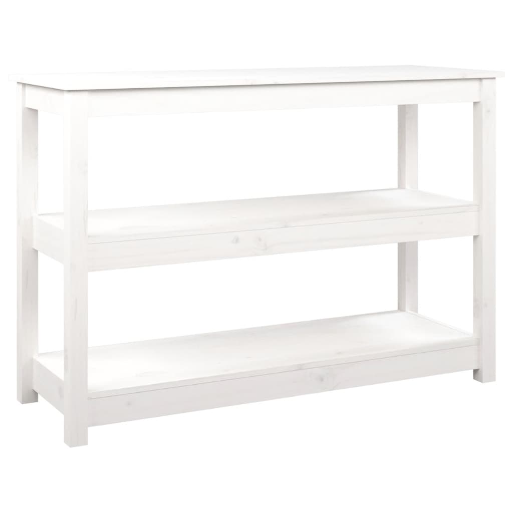Konsollbord hvit 110x40x74 cm heltre furu