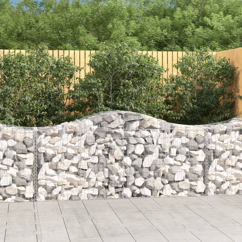 Gabionkurver buede 18 stk 200x50x80/100 cm galvanisert jern