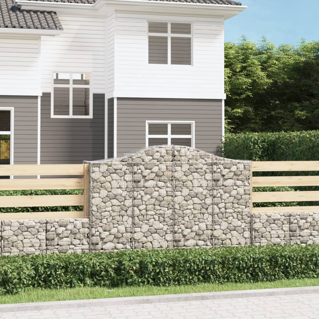 Gabionkurver buede 3 stk 200x50x140/160 cm galvanisert jern