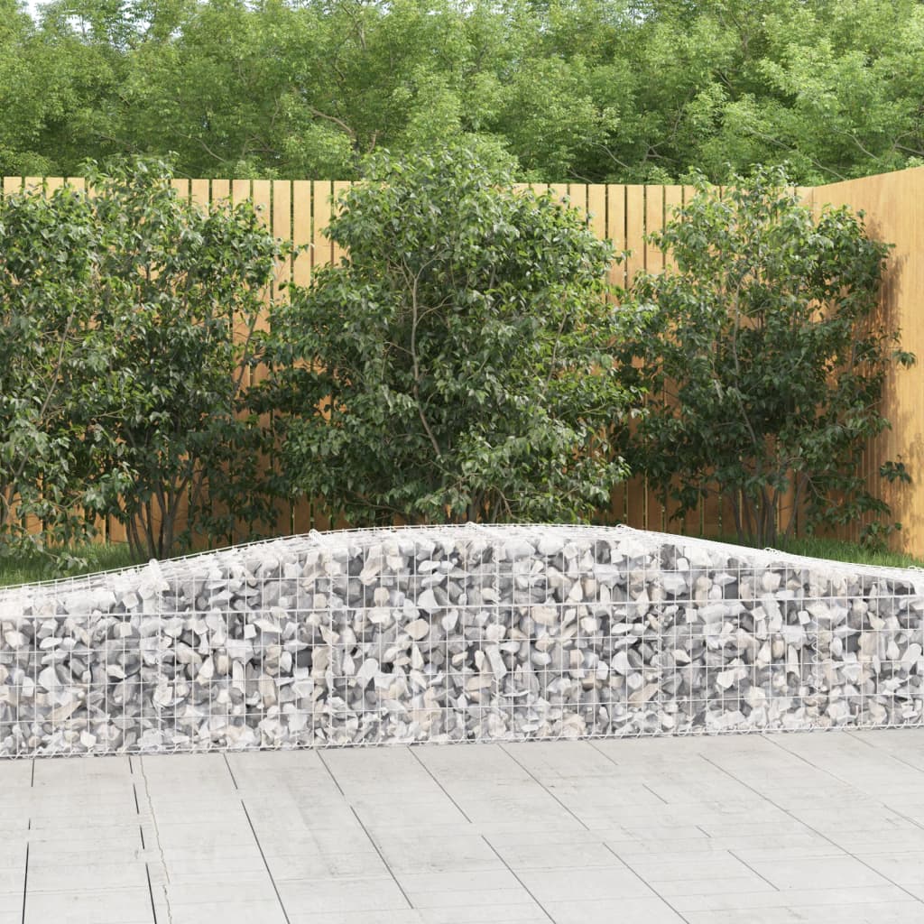 Gabionkurver buede 8 stk 400x50x40/60 cm galvanisert jern
