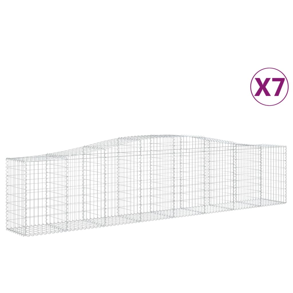 Gabionkurver buede 7 stk 400x50x80/100 cm galvanisert jern