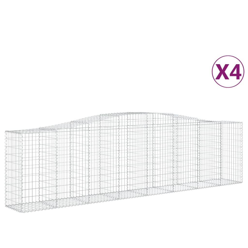 Gabionkurver buede 4 stk 400x50x100/120 cm galvanisert jern