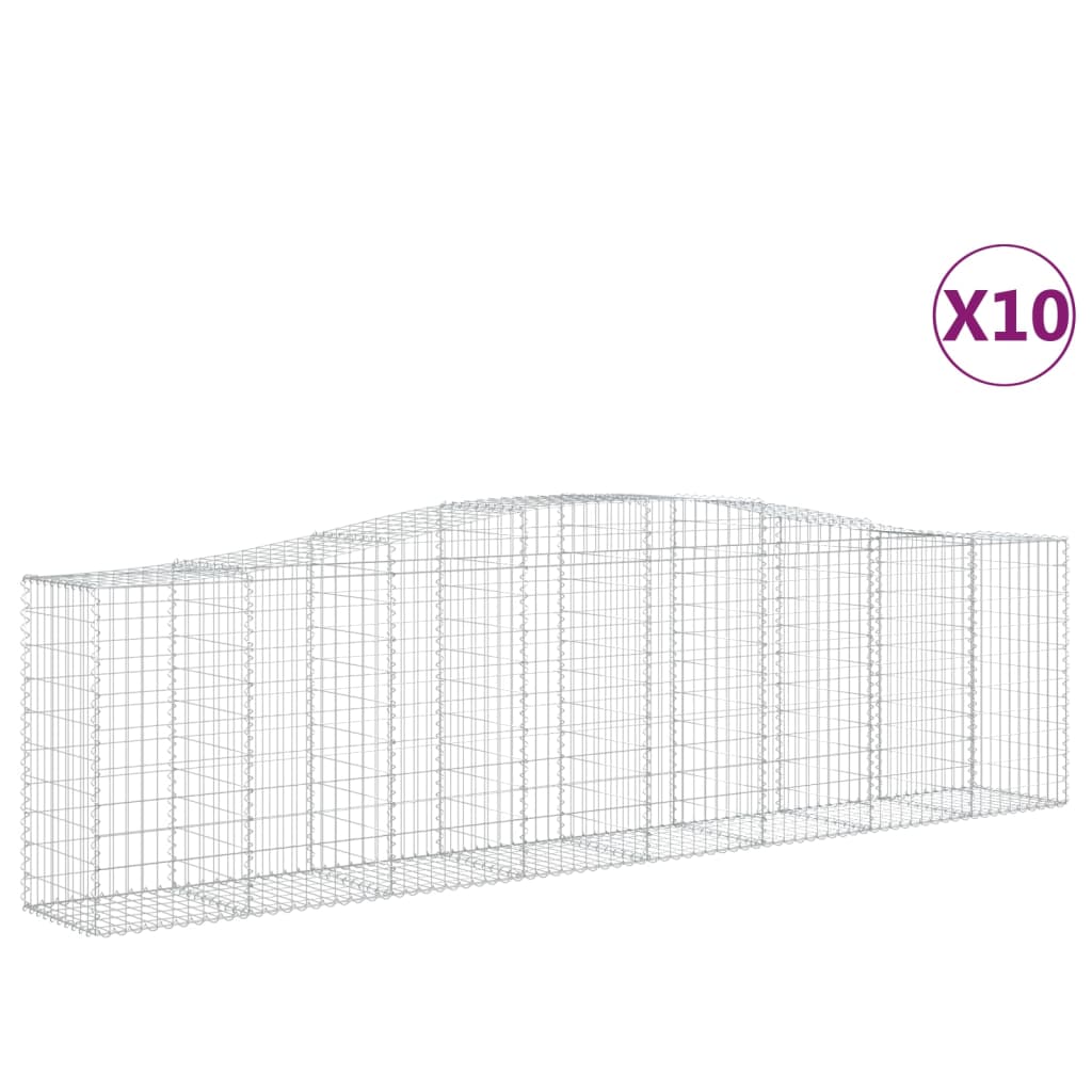 Gabionkurver buede 10 stk 400x50x100/120 cm galvanisert jern
