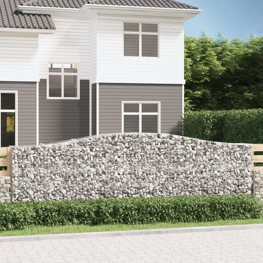 Gabionkurver buede 7 stk 400x50x120/140 cm galvanisert jern