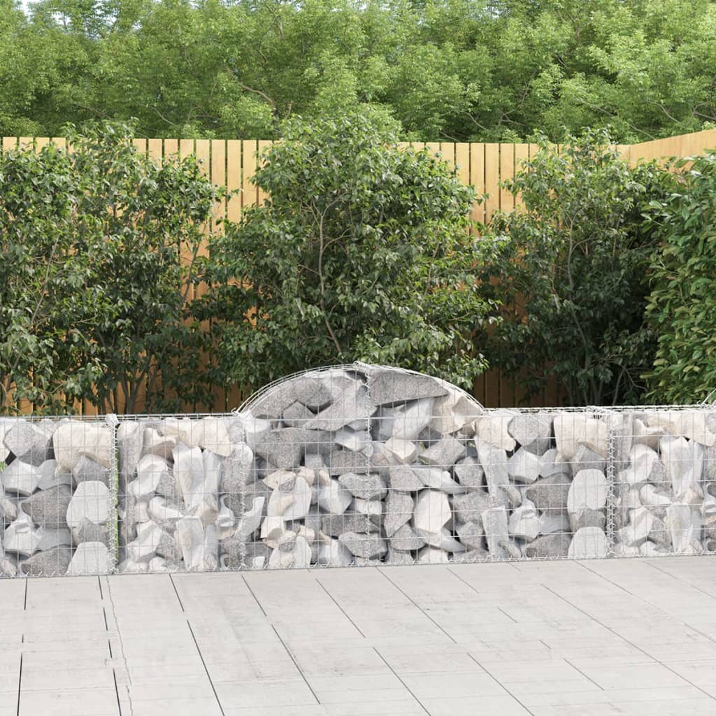Gabionkurver buede 4 stk 200x30x60/80 cm galvanisert jern